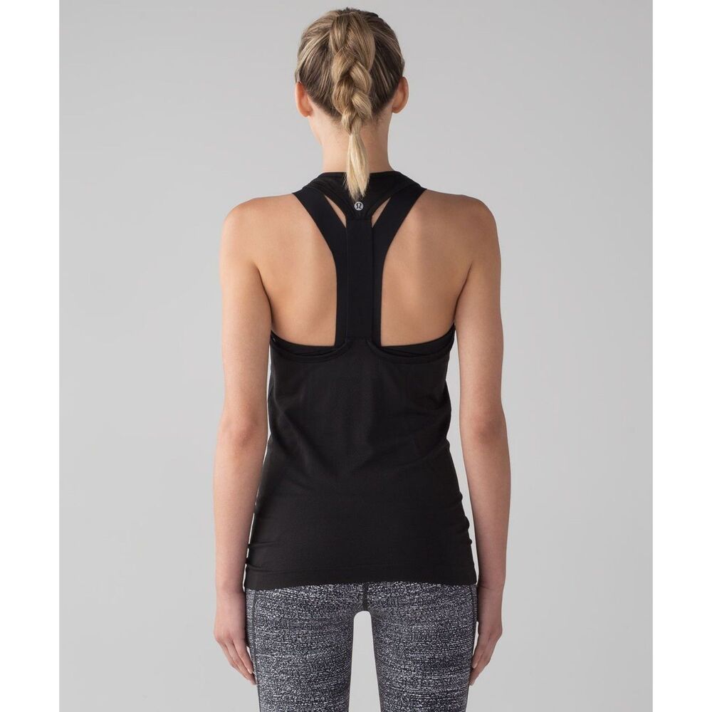 Lululemon Swiftly Tech T-Back In Black Size 8 - image 3